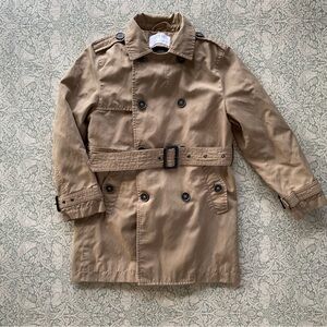 Camel Tan Neutral Double-Breasted Quilted Insulated Trench Coat